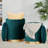Nesting Pleated Ottoman Set In Gold Metal And Peacock Teal Velvet-1426190621