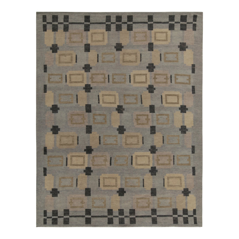 Scandinavian Wool Geometric Area Rug, Rectangle 8' x 10'