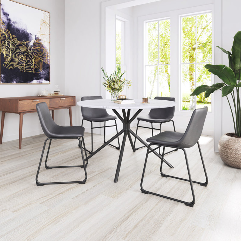 Ensemble de deux chaises d'appoint de salle à manger rembourrées en velours gris anthracite et noir
