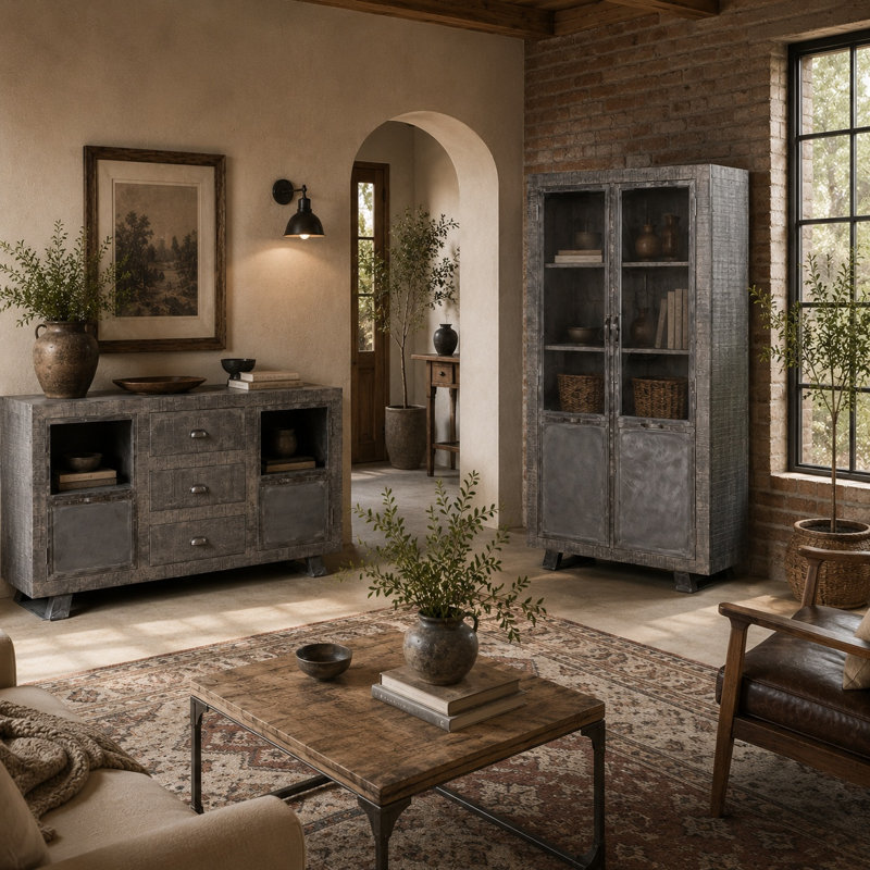 Rickey Solid Wood Cabinet, 36x16x77