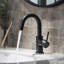 Circular Single Hole Bathroom Faucet with Drain Assembly-63898563