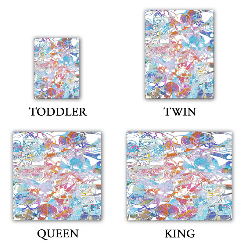 Housse de couette en microfibre  Martin Taylor Graffiti, 1 housse de couette grand + 2 taies standards, Bleu / gris / blanc