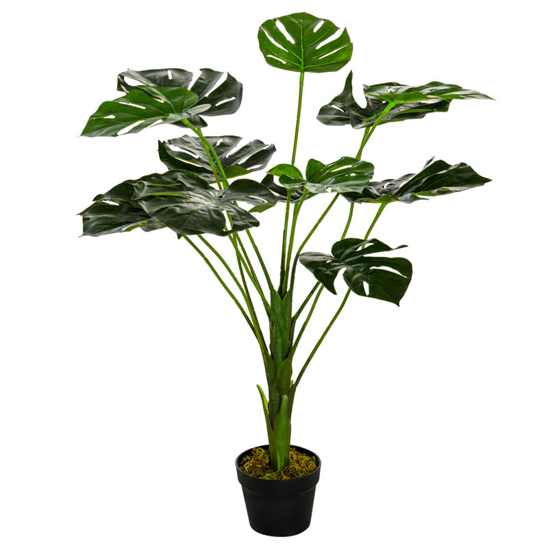 85cm Faux Foliage Plant in Cement Pot