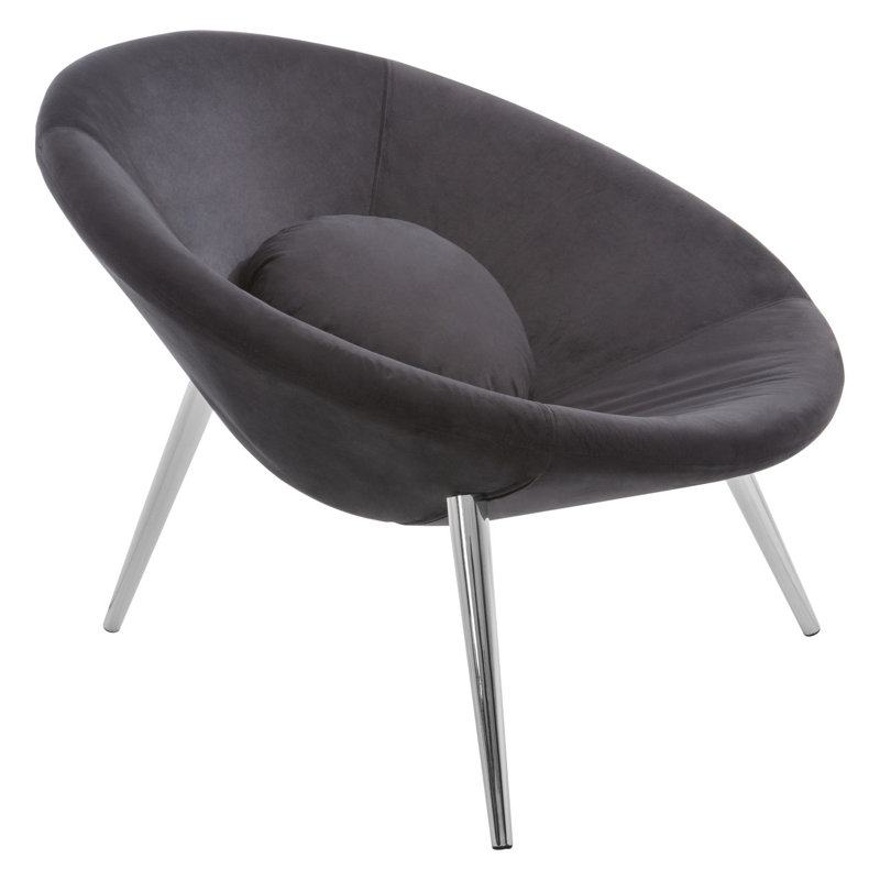 Birklee Velvet Barrel Chair, Black