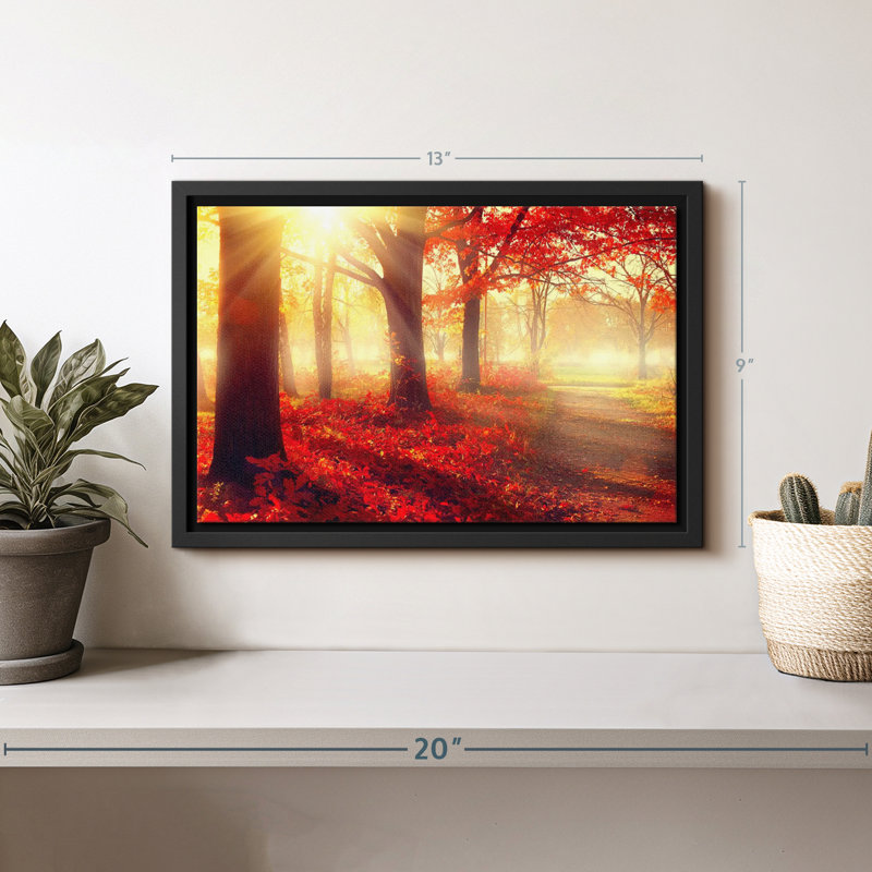 Impression sur toile forêt rouge vif, H 13 po x l 9 po
