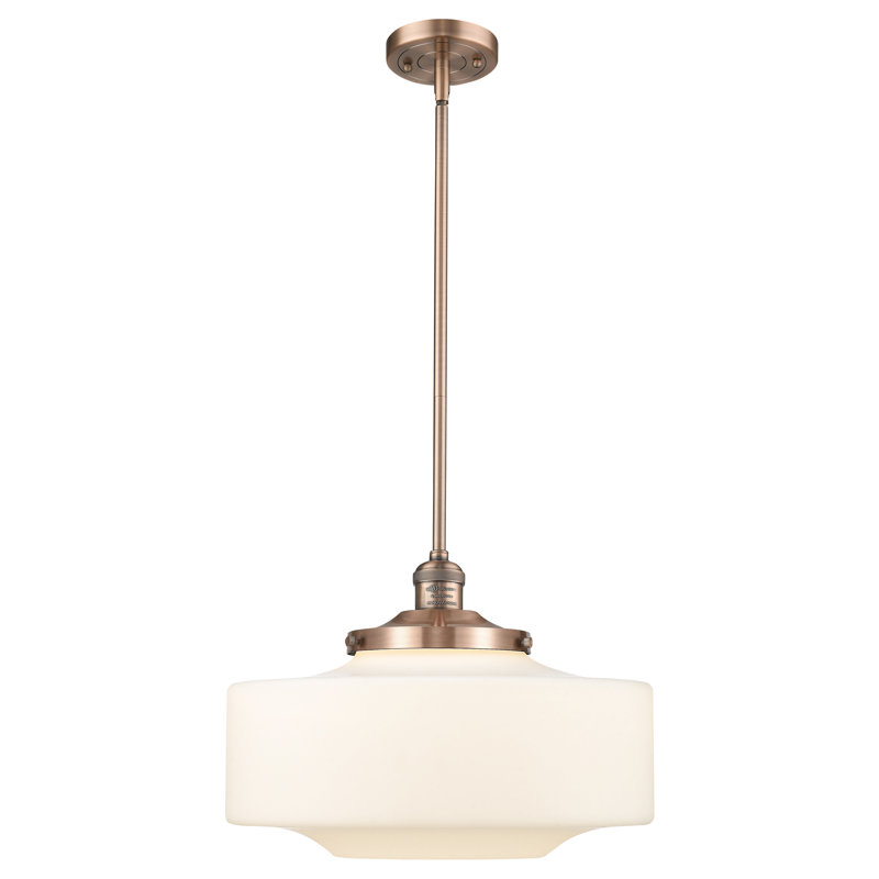 Franklin Restoration - Lainee - 1 Light 12" Stem Hung Mini Pendant - Bulb Not Included -Rubbed Bronze Finish, Antique Copper