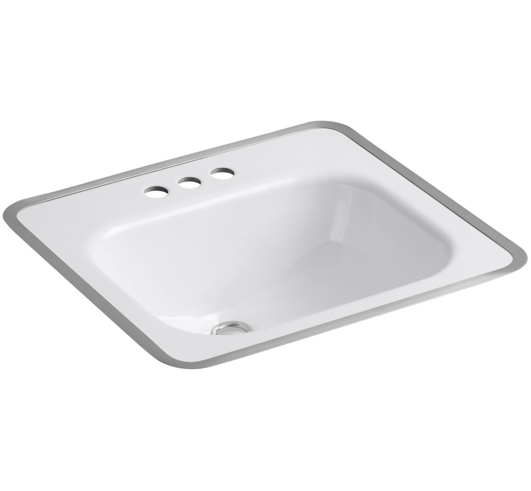 Tahoe Metal Rectangular Drop-In Bathroom Sink with Overflow Kohler Sink 