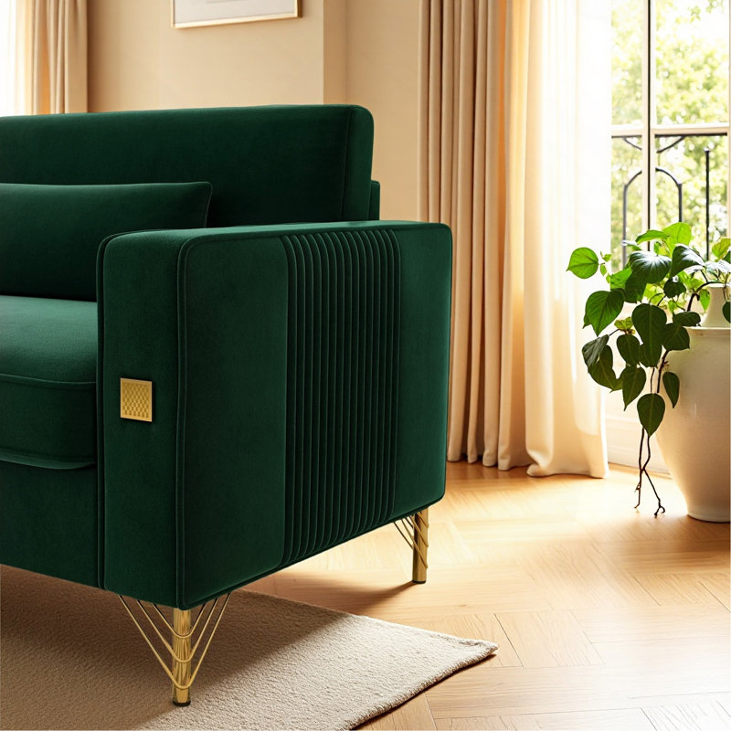 Canapé 3 places en velours Emerald Green