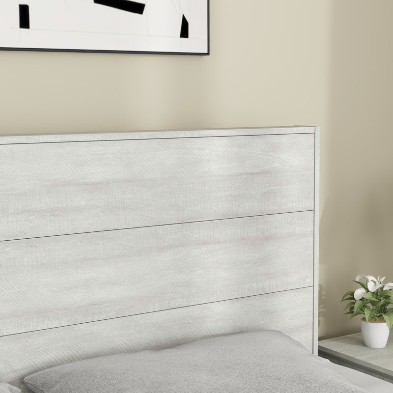 Grande tête de lit double transitionnelle Allyannah, Blanc