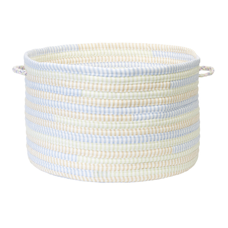 Corbeille Ticking Stripe, H 12 po x l 18 po x P 18 po