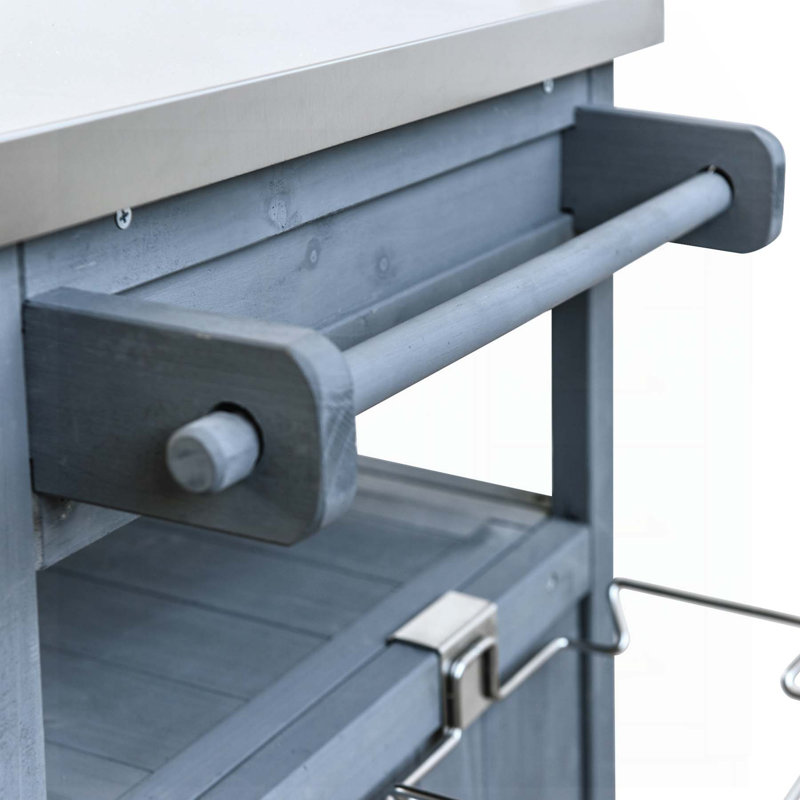 Chariot de barbecue polyvalent avec caractéristiques avancées pour une expérience de cuisson ultime, Bleu et gris