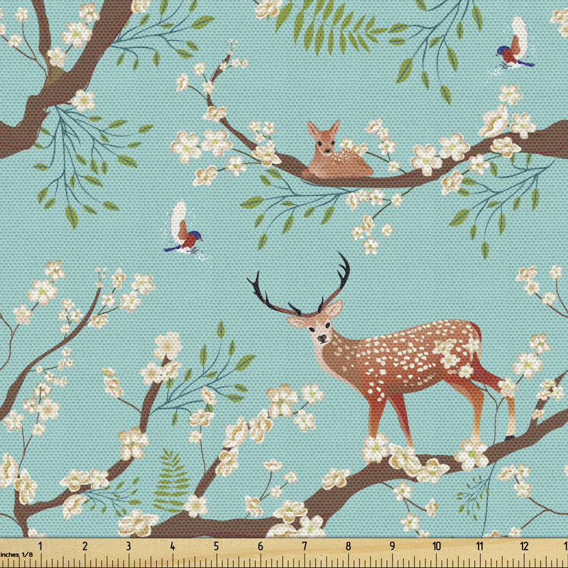 Russel Bird and Sika Deer Fabric