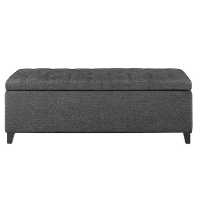 Banc de rangement gris anthracite avec fonction de fermeture en douceur - Grand siège intérieur avec pieds en bois massif Capacité de 400 lb