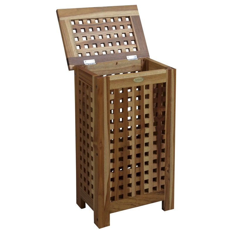 Wood Laundry Hamper, Small (24.5" H x 15" W x 10.3"D)