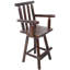 Tabouret de bar rustique - fabrication en bois de sapin, chaise avec repose-pieds, accoudoir large, tabouret de cuisine rustique, grand fauteuil bistro