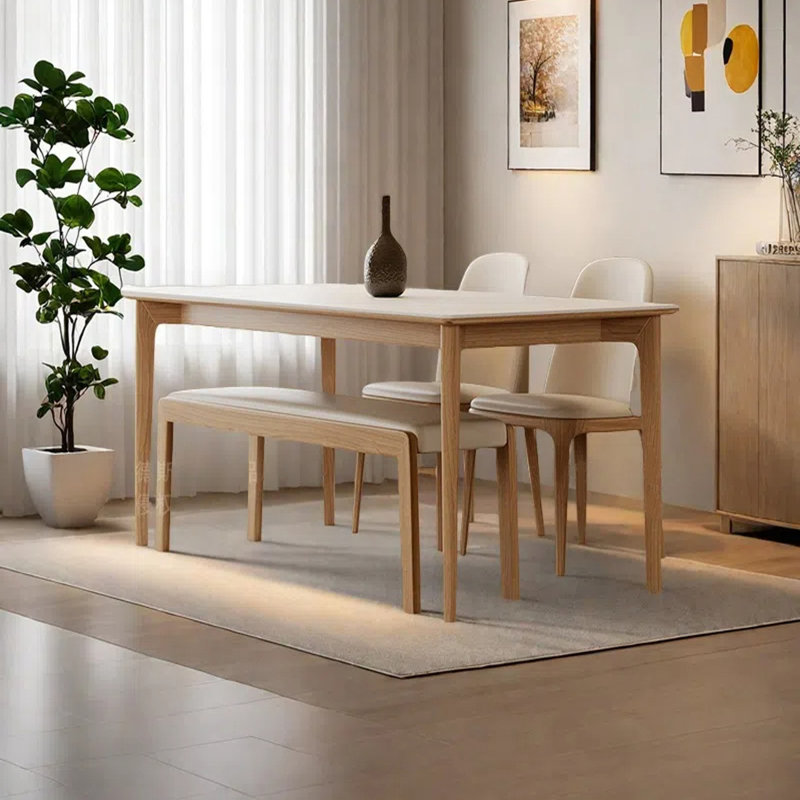 Small apartment with simple dining table, 29.53"H x 62.99"L x 31.5"W