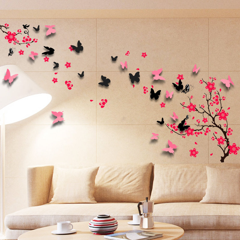 Décalcomanie murale 3d fleur