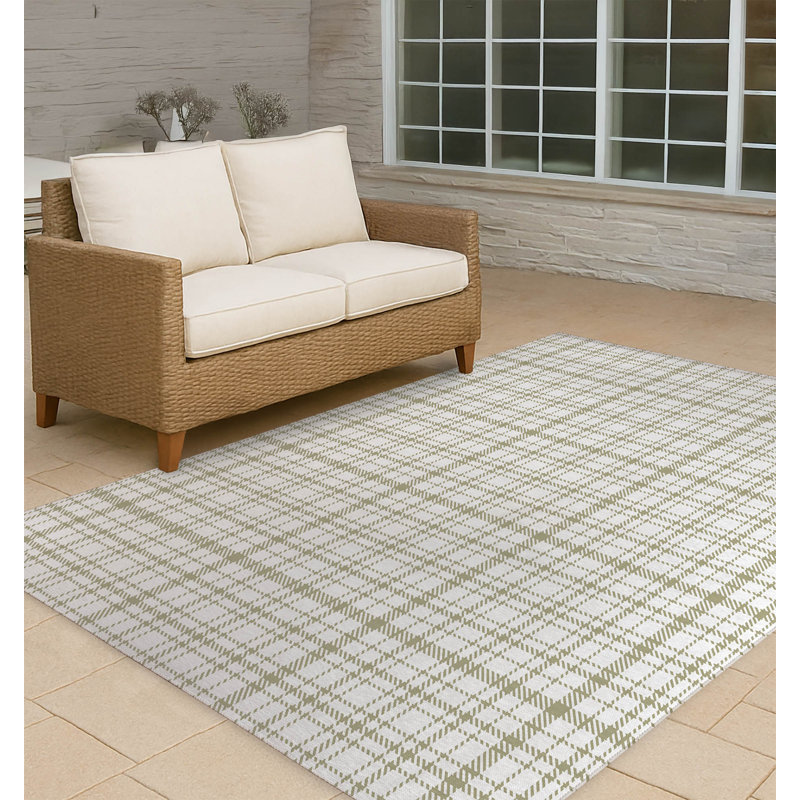 Tapis d'extérieur antidérapant à carreaux Liz, Rectangle 4pi x 6 pi