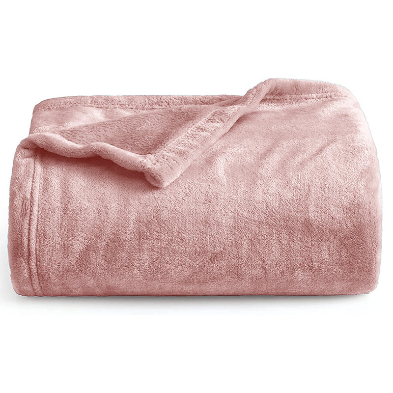 Makilah All seasons Sherpa Fleece Fur Soft Blanket for Bed, Sofa Throw  , 240cm H x 200cm W, Pink