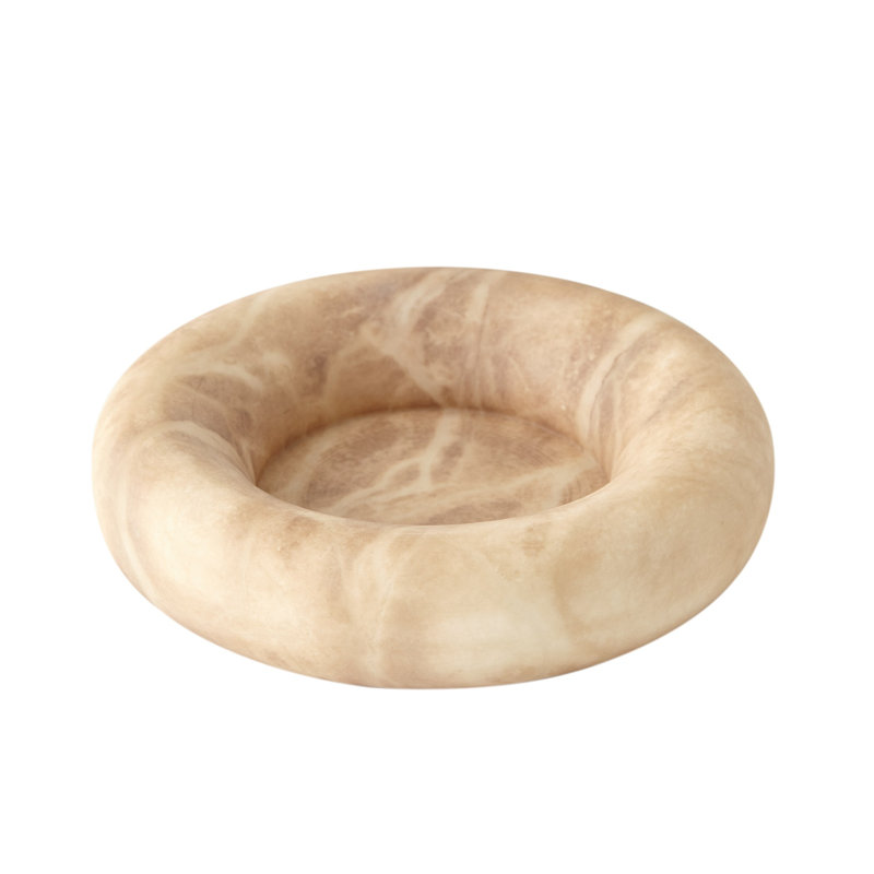 Alabaster Ring Bowl-Grey-Tall, Sand