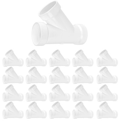 3 in. PVC DWV Wye Hub, White PVC Drain, Waste & Vent Fitting, (25 Pack)
