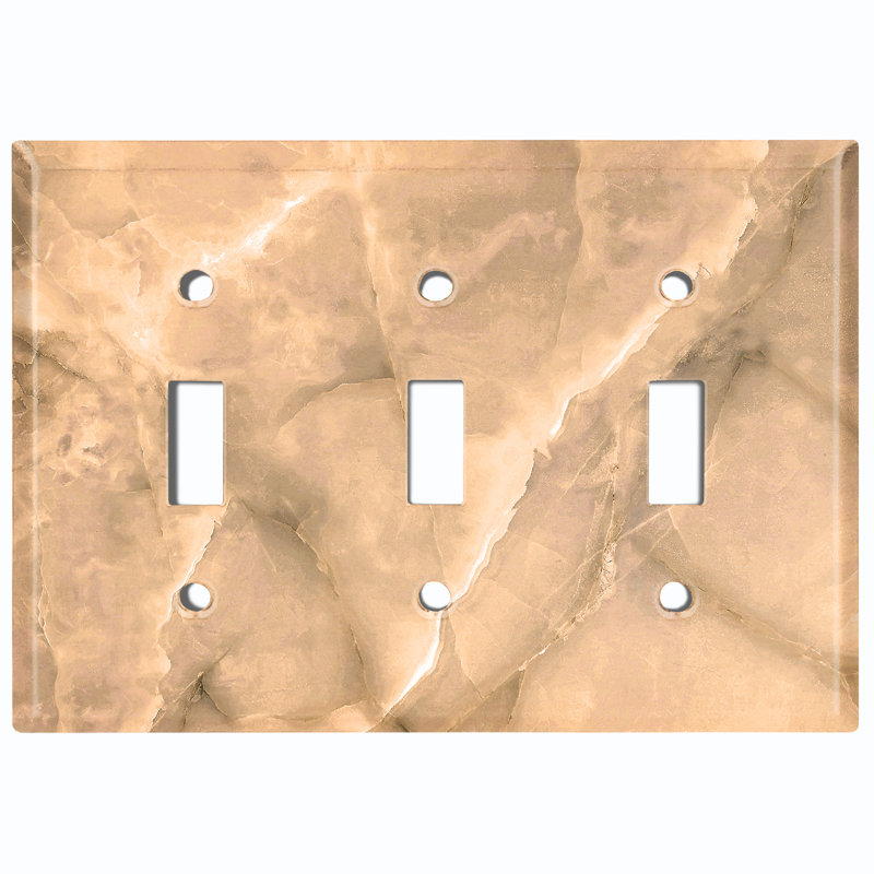Patterned 3 - Gang Toggle Light Switch Standard Wall Plate