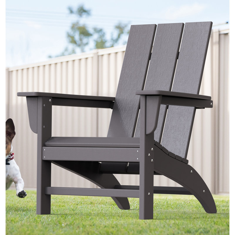 Chaise Adirondack en poly / résine plastique Morden, Gris