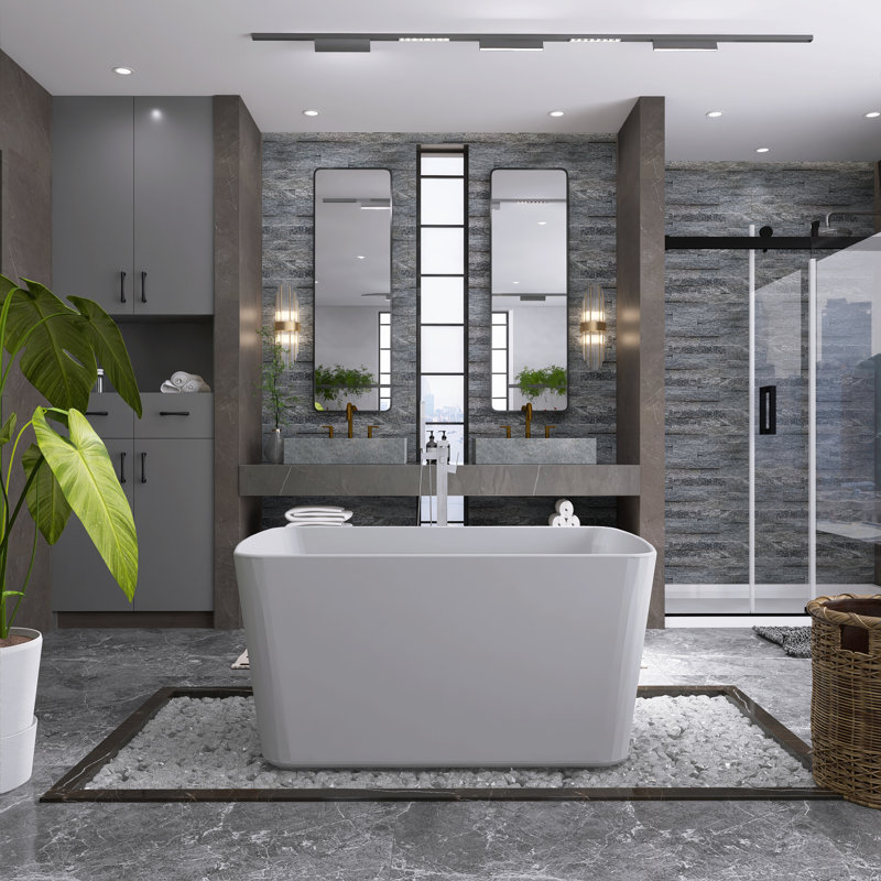 49'' x 27.95'' Soaking Acrylic Bathtub, White