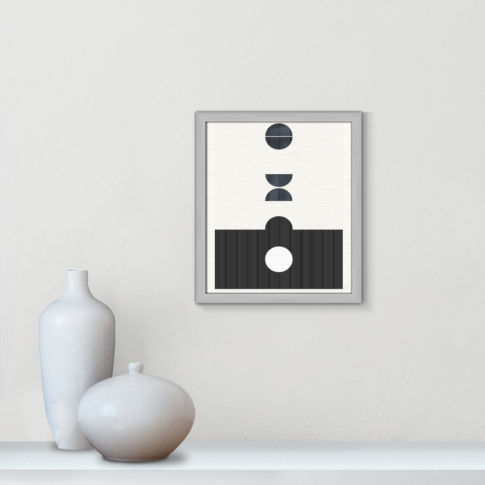 Eclipse I Print by Susan Jill, Matte Silver Framed, 15" H x 13" W x 0.75" D