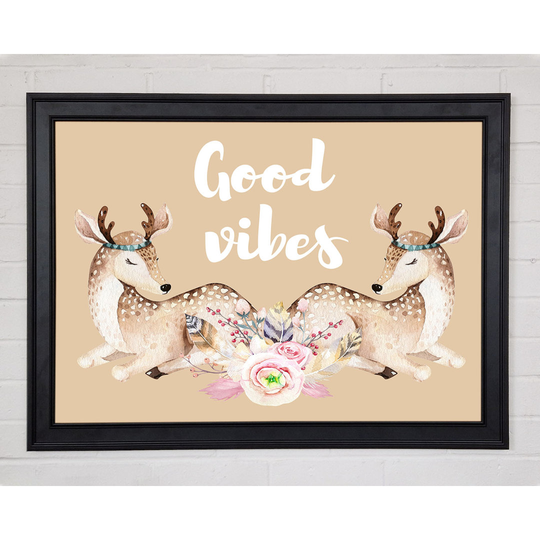 Good Vibes Woodland Animals Gerahmter Druck