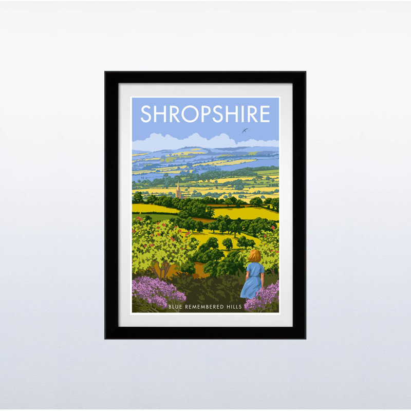 Shropshire by Stephen Millership - Print, Black, 43.5cm H x 33.5cm W x 2.2cm D