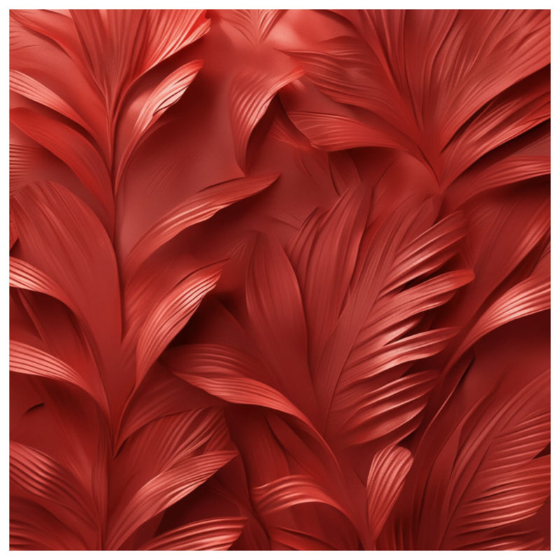 Textured Leaf Pattern Comforter, Twin, Medium Red Medium Red