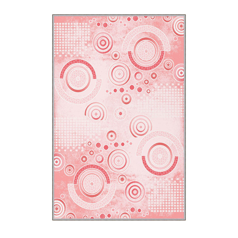 Tapis rose tissé à la machine Debets, Rectangle 2 pi 7 po x 4 pi 11 po