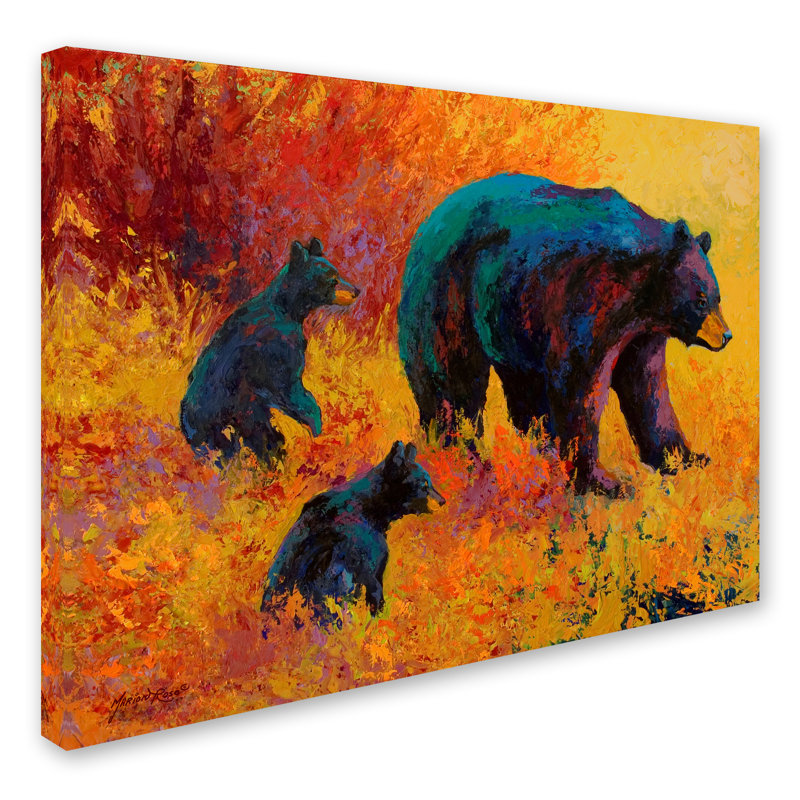 " Double Trouble Black Bear " by Marion Rose, 24" H x 32" W x 2" D