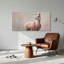 Art mural en toile alpaga blanc portant un foulard rose et un collier de lune-955676316