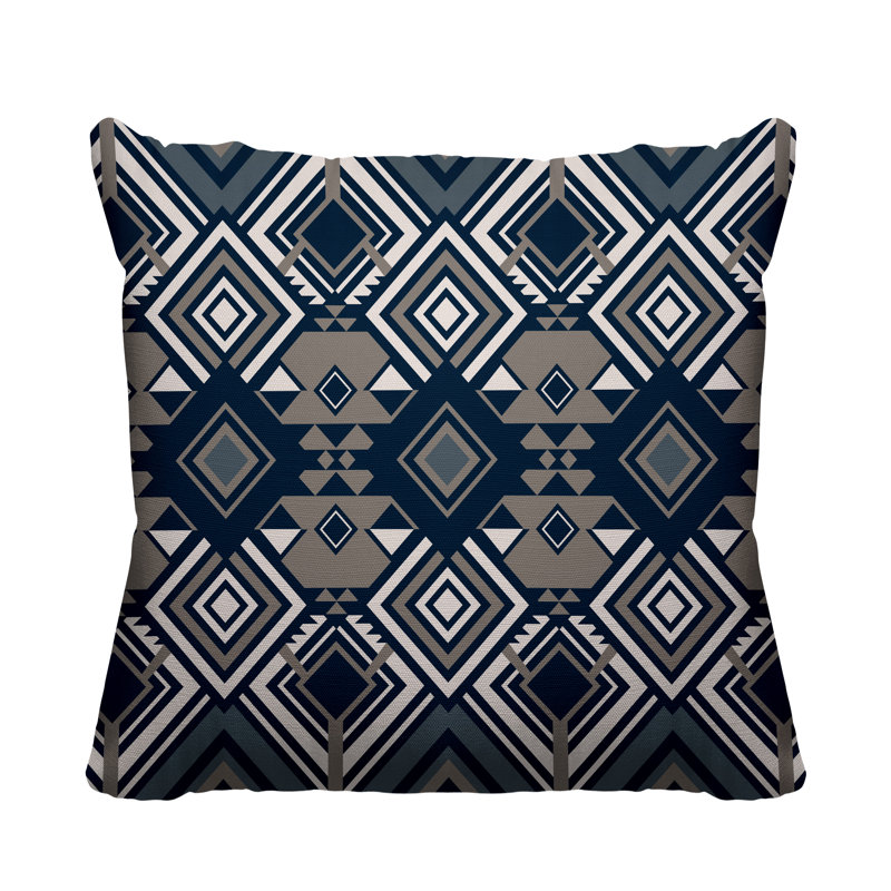 Atzi Geometric Outdoor Reversible Throw Pillow, 15W" x 15H", Beige
