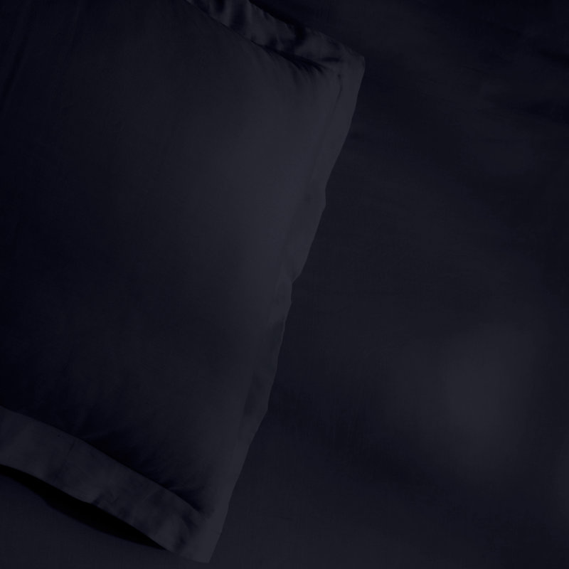 Mitchell Egyptian Cotton Blend 300 Thread Count Solid Duvet Cover Set With Pillow Shams, Navy Blue