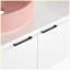 Meuble-lavabo suspendu de 122 cm (48 po) avec lavabo, porte d'armoire à fermeture amortie, design blanc moderne