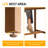 Counter Height 39.37'' Aluminum Frame Outdoor Patio Bar Table Wood-Like