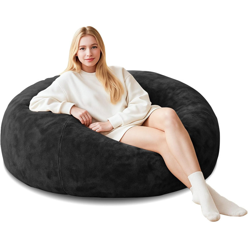 4-foot giant foam beanbag chair with padding, perfect for adult reading and relaxation – suitable for living room and bedroom.