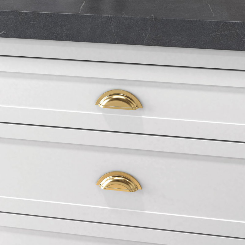 4424 Cup Pull, Polished Brass