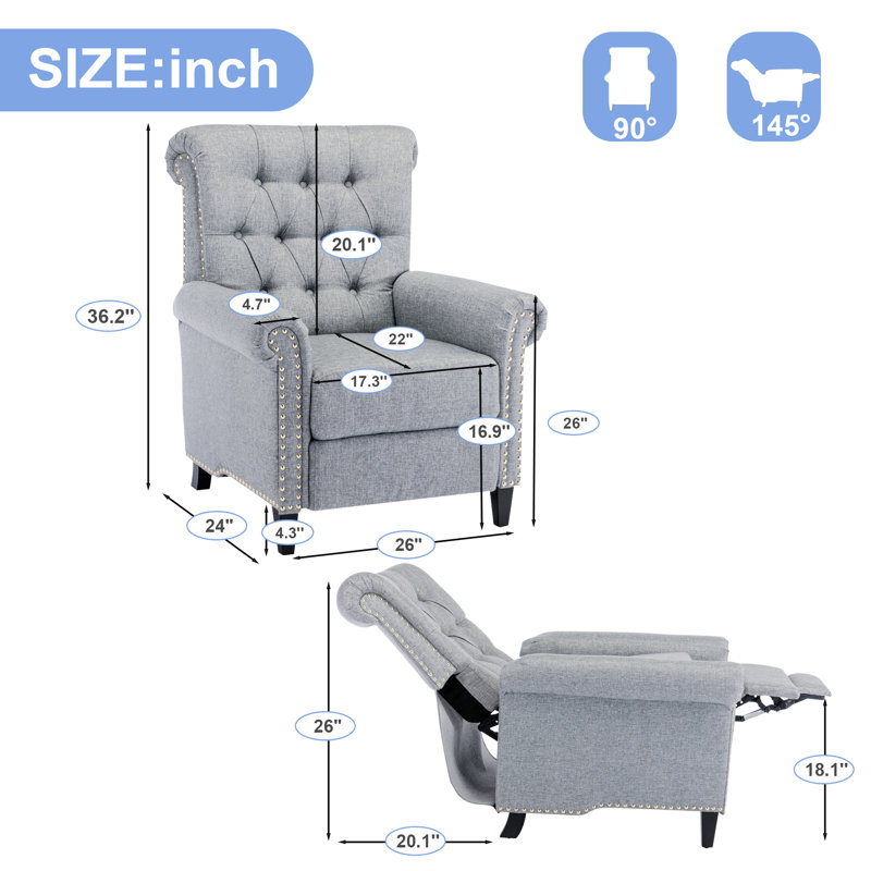 Fauteuil inclinable Eliathan, 100 % lin gris