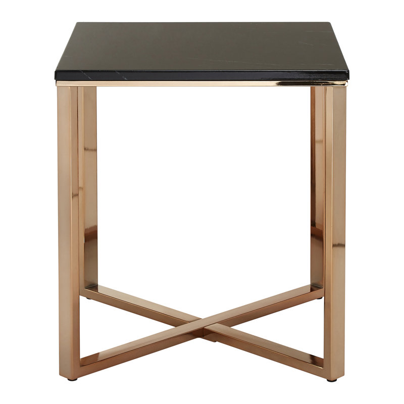 Aguilera Sled End Table, Black, Gold
