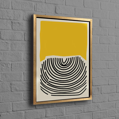 Art sur toile de coton noir et jaune à motif abstrait idéal pour la décoration murale de salon moderne