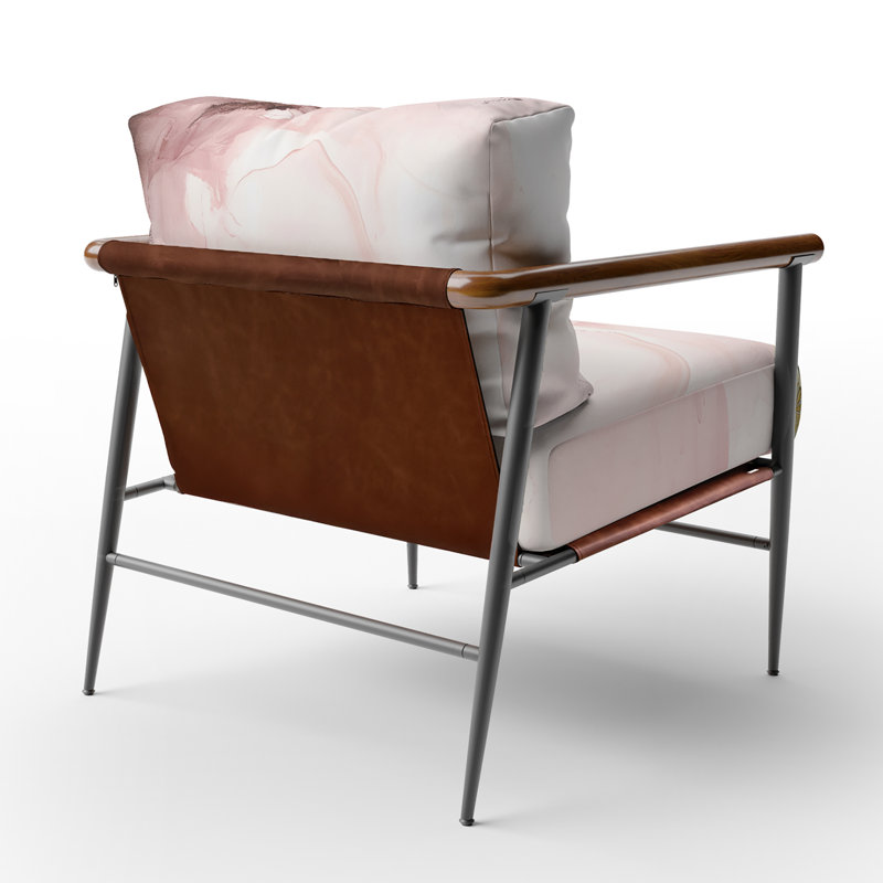 Chaise d'appoint rembourrée rose délicate Marble IV, Noir