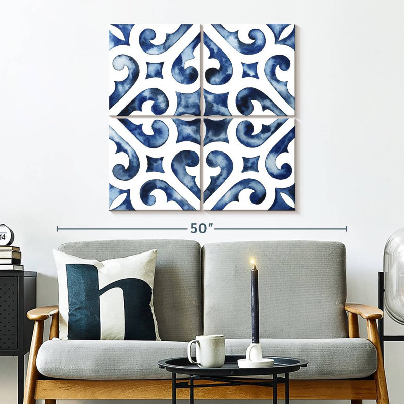 Kerner Cobalt Tile VI, 32" H x 32" W