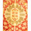 Tapis unique noué à la main orange / beige Keenan, 6 pi 3 po x 9 pi 6 po