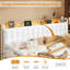 Lit de jour simple avec lit gigogne, lumières DEL et station de charge, canapé-lit rembourré avec tête de lit pour le salon-1017648044