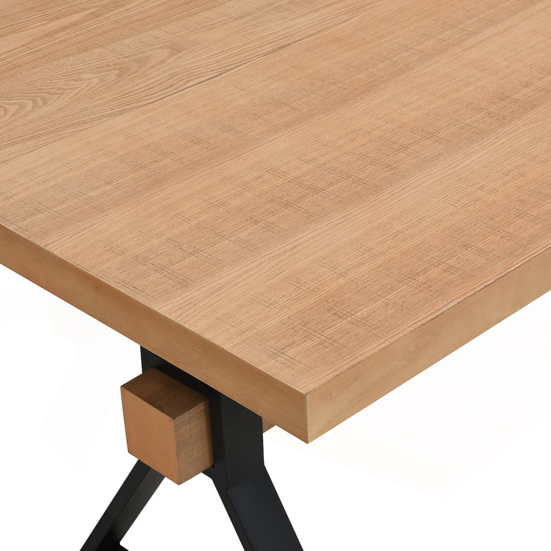 Table de salle à manger à pieds en X (naturel)