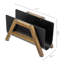 Porte-courrier de bureau - Organisateur de lettres en bois d'acacia et en métal noir pour bureau